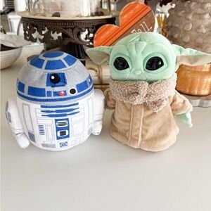 Star Wars R2-D2 and Grogu Plush Duo - Blue and Green